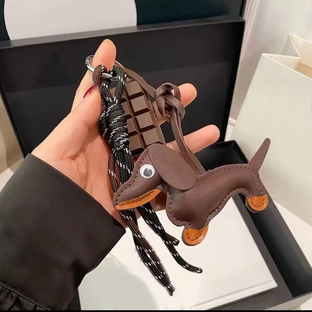 New Arrivals! Brown Handbag with Dachshund Charm